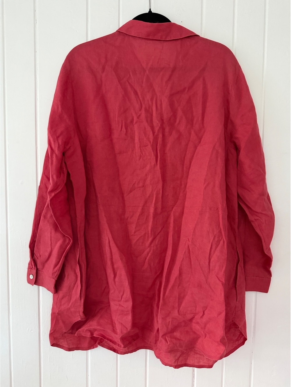 J.Jill Love Linen Red Long Sleeve Linen Tunic Shirt XL Light Brick color - Picture 2 of 7